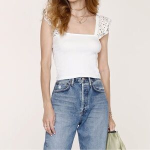 Heartloom White Lace Sleeve Women's Top small